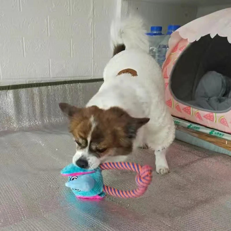 Animal Plush Squeaky Dog Toy – Cute Chew for Small Dogs 🐾🧸