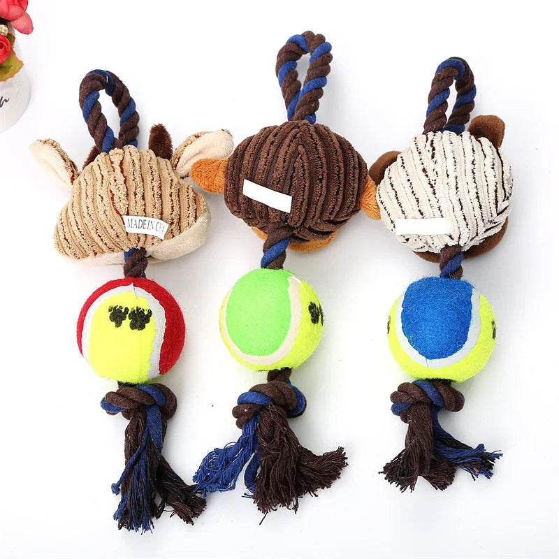 Animal Plush Squeaky Dog Toy – Cute Chew for Small Dogs 🐾🧸