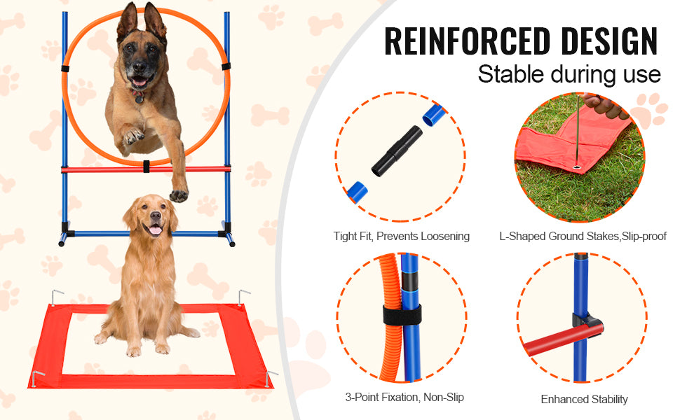 Dog Agility Training Set – 4 PCS Hurdles, Poles, Ring & Box 🐾🏃‍♂️